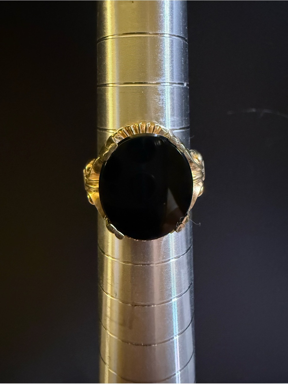 Vintage 10K Gold-Filled Black Onyx Ring